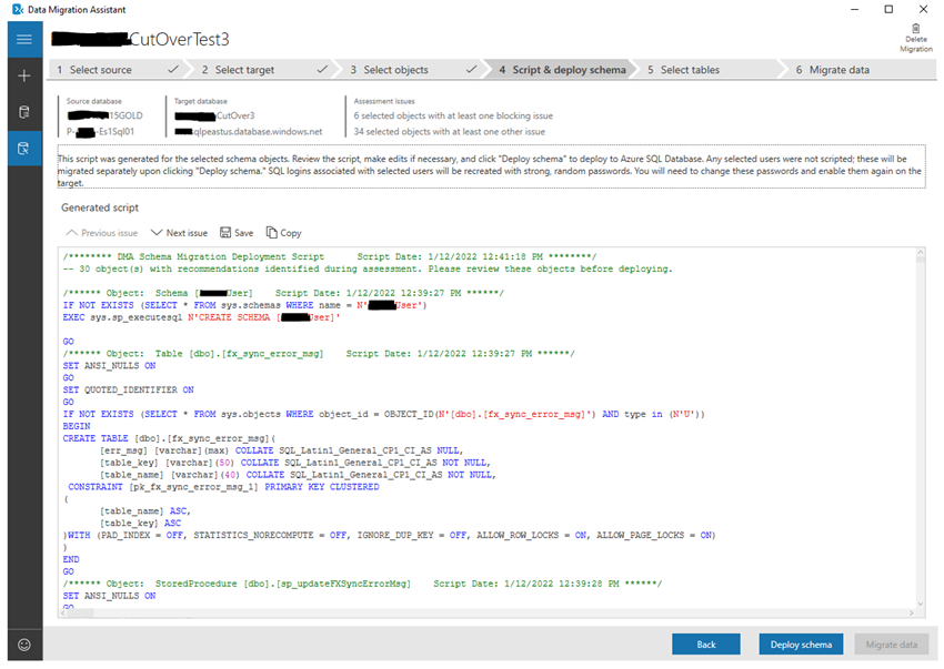 Migrating a SQL IaaS Database to Azure SQL using DMA